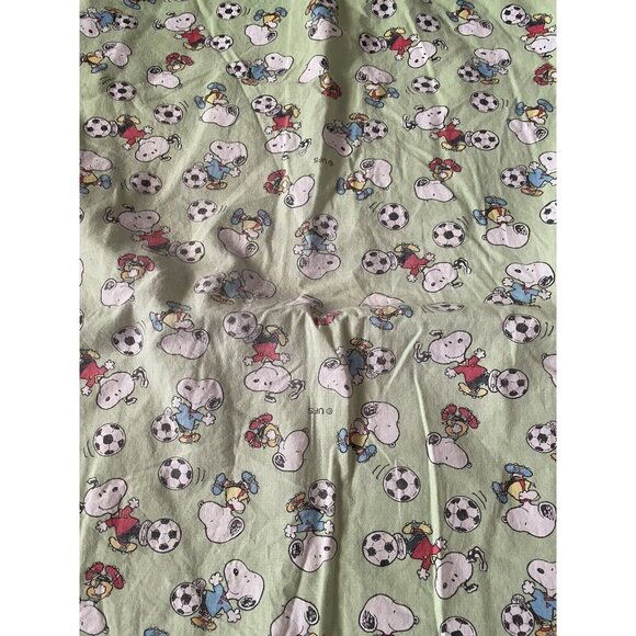 Snoopy Sports-Themed Baby Blanket - Green & Black Reversible - Cartoon Soccer Pr - Picture 7 of 12